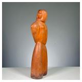 ATTRIB. LINTON (20TH CENTURY) | female figure in robes modernist carving showing a figure of a woman