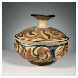 MID-CENTURY STONEWARE BOWL | Circa 1950s stoneware covered bowl with glazed interior, signed on the 