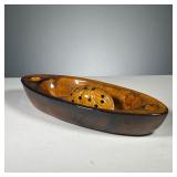 (2PC) VAN BRIGGLE POTTERY | Featuring a signed serving dish & small unmarked Van Briggle frog.