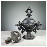 (2PC) CAST IRON DOOR KNOCKER & WALL PLATE | Includes: 1 cast iron door knocker & 1 cast iron wall mo