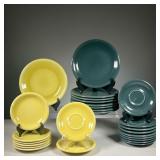 (26PC) ASSORTED RUSSEL WRIGHT DISHES | Sterling China by Russel Wright in dark green and yellow, inc
