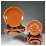 (15PC) RUSSEL WRIGHT DISH SET | Set of brown Russel Wright Sterling China including: 4 mugs & saucer