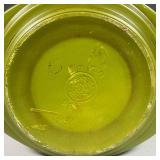 MCCOY POTTERY PLANTER | Avocado green with pattern decoration on the side.