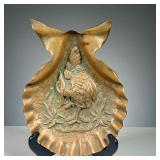 COPPER VIDA POCHE | Copper catch all dish with tropical flamingo relief. Includes hook on the back a