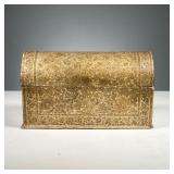 18TH C. PERSIAN CASKET | Casket form box with lift top, finely decorated with arabesque floral patte