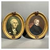 (2PC) ANTIQUE PRESIDENTIAL PORTRAITS | Including a portrait of George Washington and a portrait of S
