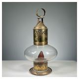 RARE ONION LAMP - ELECTRIFIED | Electrified Onion Lamp with amber bulb & brass top featuring star an