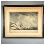 J. BOYDELT NAVAL PRINT | 19th century English print of the wreck of Nuestra Senora de lose Remedios.