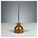 ANTIQUE COPPER & STEEL OIL CAN | Small copper and steel oil can with screw top. Dimensions: h. 5.5 i