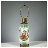 ANGELICA KAUFFMANN PAINTED LAMP | Vienna porcelain, painted lamp with gilt accents and brass base Di