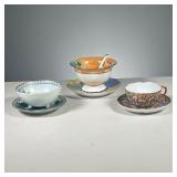 (7PC) JAPANESE BOWL & TEA CUP | Including a satsuma teacup & saucer decorated with many figures in c