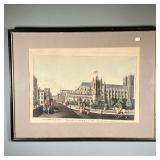 COLORED WESTMINSTER ABBEY PRINT | 19th century color print of Westminster Abbey, St. Margaret’s Chur