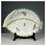 ROYAL WORCESTER SERVING DISH | Leaf shape with butterfly decoration. Dimensions: w. 13 in All Countr