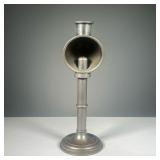 ANTIQUE METAL CANDLE LAMP | Retractable candle holder/lantern with reflector top. Dimensions: h. 14 
