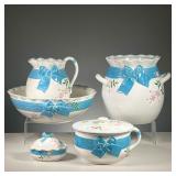 (5PC) FULL CHILDREN’S WASH SET | Includes: Wash basin & pitcher, soap dish with lid, and 2 chamber p