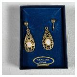GENUINE OPAL EARRINGS | Clip-on Earrings with genuine opal from Elizabeth Farrell. Condition: One de