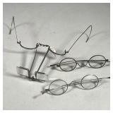 (3PC) ANTIQUE GLASSES | Antique spectacles, including a pair of watch repair or jewelry glasses with