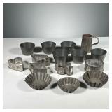 (15PC) TIN BAKING ITEMS | Includes: 9 muffin molds, a set of card suite cookie cutters, a round cook