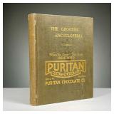 THE GROCER’S ENCYCLOPEDIA | Artemis Ward, 1911 Gilt linen binding with puritan cocoa and chocolate a
