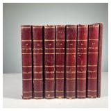 (8PC) [LEATHER] LE POT-AU-FEU | 7 matching half leather bound volumes of the periodical, each with m