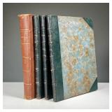 (4PC) LUCULLA BOUND FRENCH PERIODICALS | Including large bound group in brown leather spine (note fr