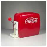 VINTAGE COCA-COLA DISPENSING BOX | Red plastic "Drink Coca-Cola" dispensing box with metal base and 