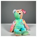 1996 "PEACE" BEANIE BABY | Style 4053, more "bear-like" Peace ty-dye TY Beanie Baby, with PVC pellet