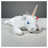 1994 "MYSTIC" TY BEANIE BABY | With an iridescent spiral horn, style 4007, "DATE OF BIRTH : 5 - 21 -