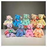 (9PC) BEANIE BABY BEARS | 2000s TY Beanie Babies, including: "Eggs 2005" bear with 2004 tush tag and