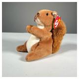 1996 "NUTS" TY BEANIE BABY | 1996 "Nuts" squirrel Beanie Baby, style 4114, with PVC pellets.