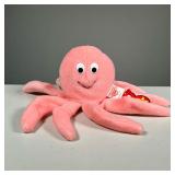 1994 "INKY" BEANIE BABY | Style 4028, pink octopus TY Beanie Baby, with PVC pellets and 1993 tush ta