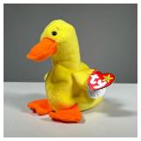1994 "QUACKERS" BEANIE BABY | Style 4024, yellow duck TY Beanie Baby, with 1993 tush tag and PVC pel