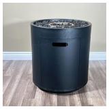 GAS FIRE PIT | GHP Group fire pit of cylindrical shape with black finish, no propane canister. - l. 