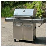 WEBER GENESIS GRILL | Stainless steel 3 burners plus a side burner, no propane tank - not tested.