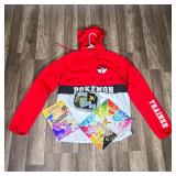 MIXED POKÉMON LOT | Includes: XXS Pokémon trainer sweatshirt, Pokémon coloring book, Pokémon Alola R