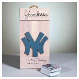 MICKEY RIVERS SIGNED YANKEE SIGN & BASEBALL CARDS | New York Yankees wooden sign signed by Mickey Ri