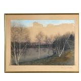 WALLACE NUTTING (1861-1941) | Birch Trees Color print Pencil signed lower right Float mounted - 13.5