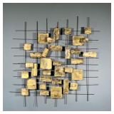 (ATTR) WILLEM DEGROOT WALL SCULPTURE | Vintage mid-century brutalist wall hanging sculpture designed