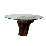 WOOD ROOT LOW TABLE | Low table with a wood root sculpture base, red pine, heavy and stable, can be 