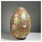 CLOISONNÉ VESSEL | Ovoid cloisonné vase or vessel, egg-shaped, of large size. - h. 17 x dia. 10 in (