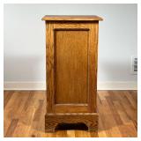 OAK DISPLAY STAND | Carved oak pedestal / display stand, with hollow interior. l. 17 x w. 17 x h. 34