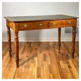 REGENCY STYLE WRITING DESK | Having an inset green leather writing surface with gilt tooled border, 