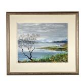 OLIVIA DAVIDSON (BRITISH, 20TH C.) | Loch Laggan, Inverness-shire Acrylic on paper Signed middle rig