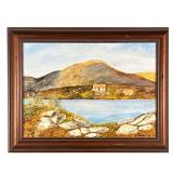 M. MAYER (AMERICAN, 20TH C.) | Coastal landscape Oil on artist board Signed lower, right, and dated 