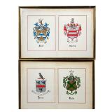 (4PC) MARY HAMILTON CLARK, F.I.A.G. | Hand Painted Heraldry Heraldic Devices including Ould; Pierce;