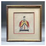 CHINESE PORTRAIT | Framed print of a Chinese ancestral portrait, in a gilt bamboo-style frame. - w. 