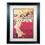 LA BOHEME POSTER | Henry Murger La Boheme poster print, nicely matted and framed - 24 x 15.5 in. (Si