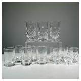 (13PC) CONCORD GLASSES | Some marked "Royal Doulton", including three 4.25-inch glasses and five 3-i