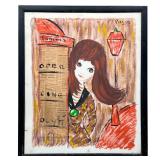 FRENCH SCHOOL MIXED MEDIA | w. 21.5 x h. 25.5 in