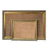 (2PC) BULLETIN BOARDS | Two bulletin / cork boards in similar gilt carved frames. - w. 45 x h. 30 in